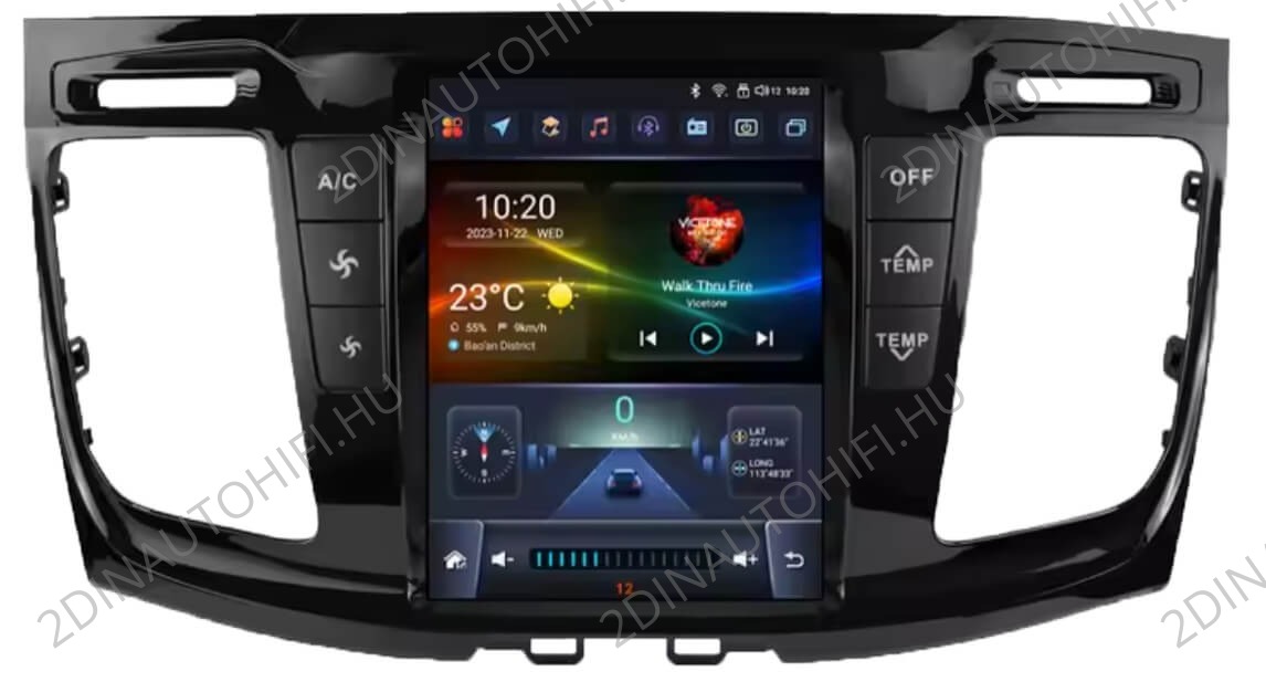 Ford Transit (2021-2023) hatalmas "Tesla style" kijelzős Android Autóhifi fejegység magyar menüvel GPS navigációs autórádió DSP wifi bluetooth