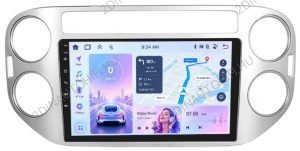 VW Tiguan (2010-2015) 9"-os kijelzős 2 DIN Android autóhifi fejegység magyar nyelvű rendszerrel CANBUS vezérléssel GPS Wifi Bluetooth DSP